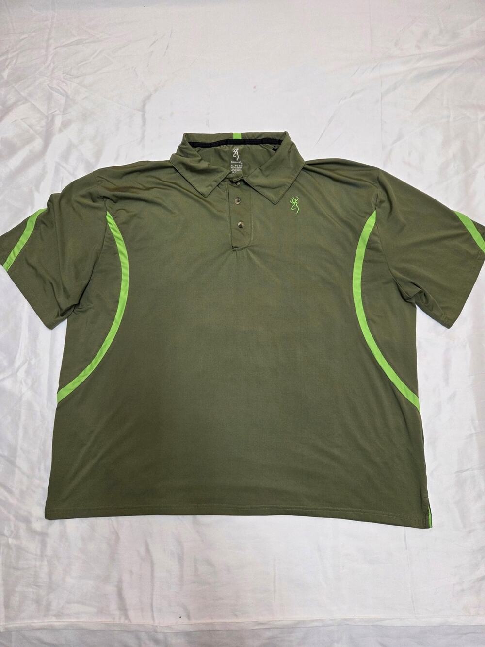 Browning Olive Polo with Lime Trim